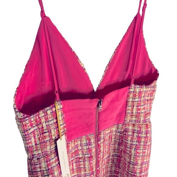 NWT House of Harlow 1960 Pink  Cream and Blue  Woven fabric  Size  XS - Picture 6 of 12